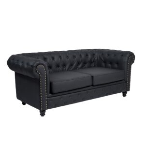 REPOSE BLACK divano attesa a 2 posti stile Chesterfield