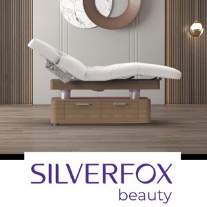 Lettino OKEN di Silver Fox ambientato in una cabina estetica