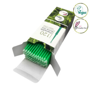 Micropennelli vegani monouso da 2.0mm per estetiste e lash maker, confezione da 120 pezzi